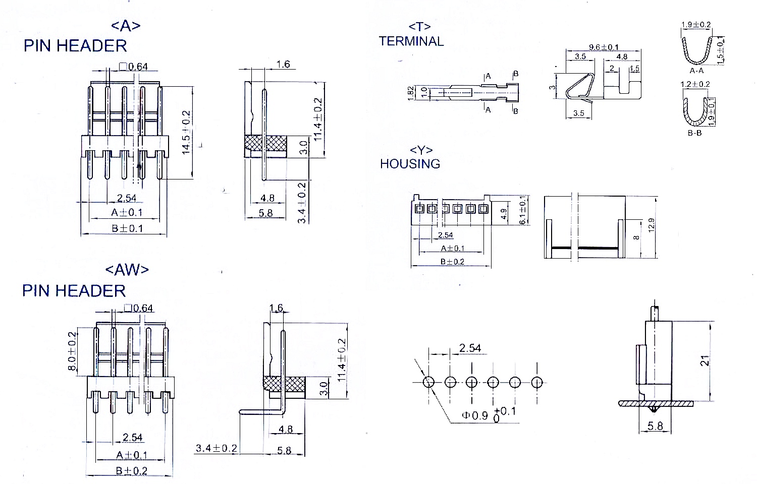 2.54mm Pitch Wire-to-Board Harness Dupont Equivalent A2543 2.54mm Pitch Wire-to-Board Harness Dupont Equivalent A2543