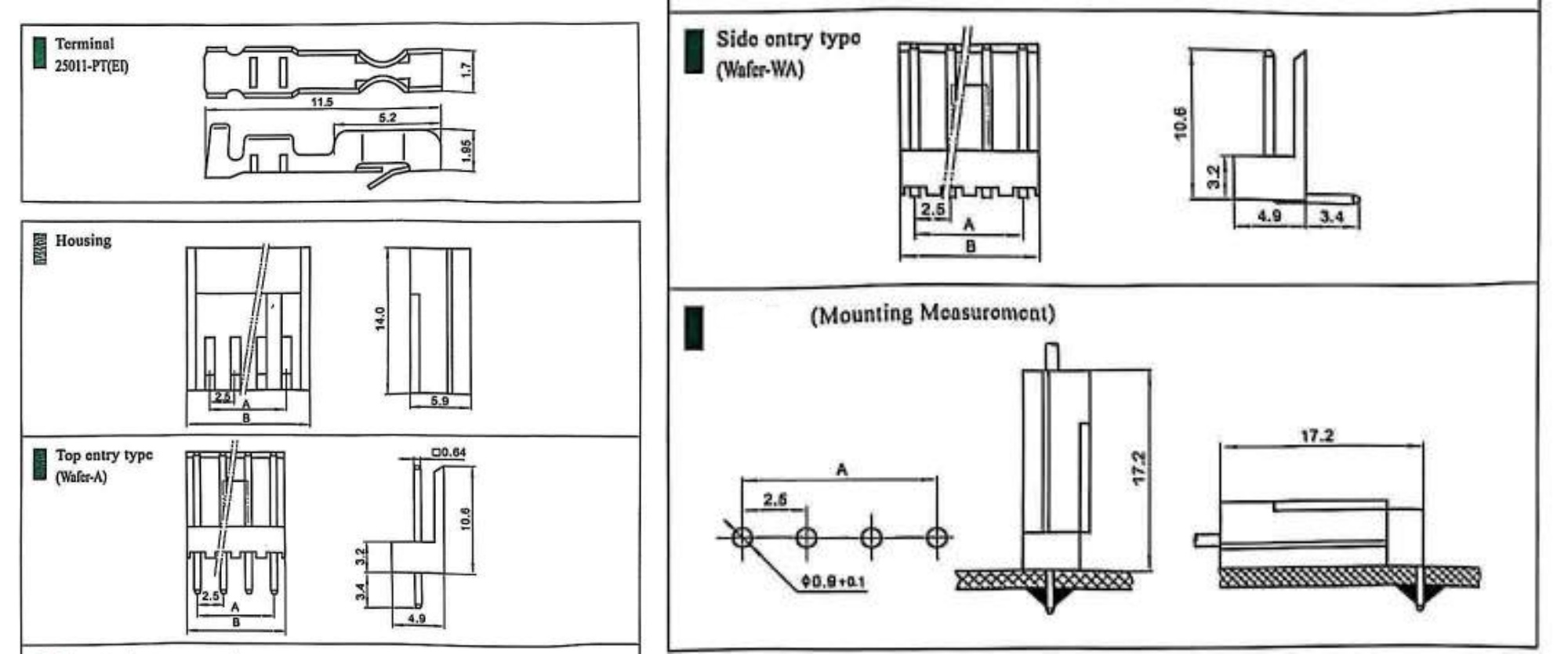 A2545 2.54mm Pitch Dupont Equivalent Interconnect for PC A2545 2.54mm Pitch Dupont Equivalent Interconnect for PC