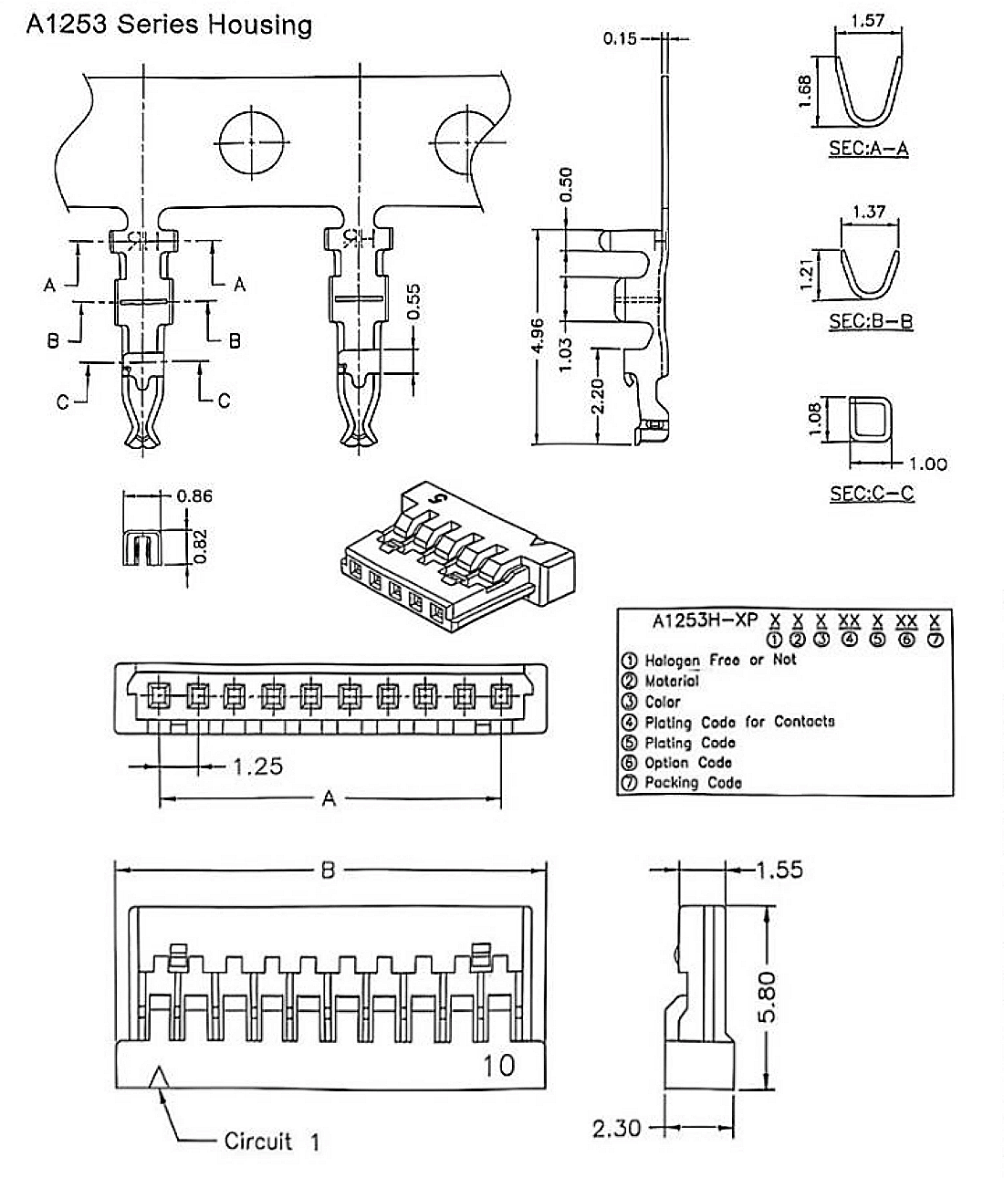 1.25mm Pitch 20 Pin Micro Interconnect A1253 Series 1.25mm Pitch 20 Pin Micro Interconnect A1253 Series