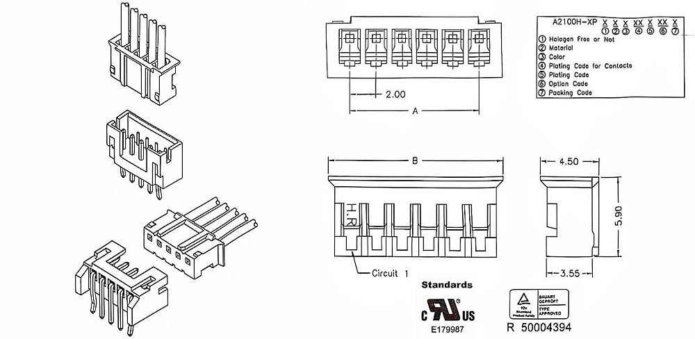2.00mm Pitch Wire-to-Board Harness JST PH Equivalent A2100 2.00mm Pitch Wire-to-Board Harness JST PH Equivalent A2100