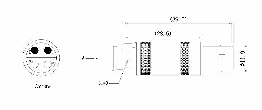 Self-Locking M12 Industrial Aviation Cable Self-Locking M12 Industrial Aviation Cable