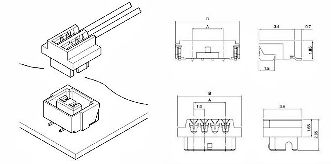 JST 02ASR-36S Neckband Earphone Connector Cable JST 02ASR-36S Neckband Earphone Connector Cable